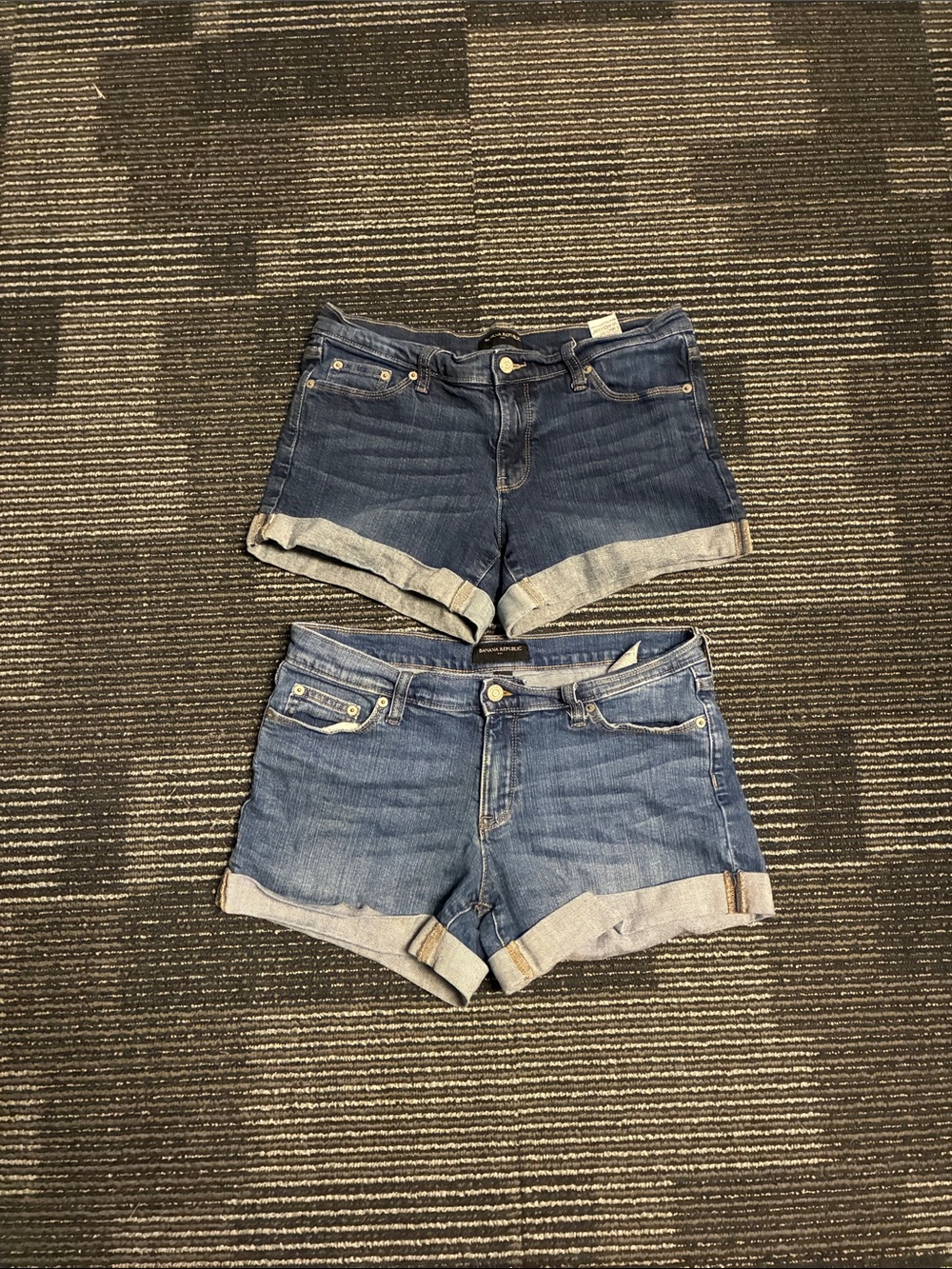 Banana Republic Blue Denim Roll-Cuff Jean Shorts Duo